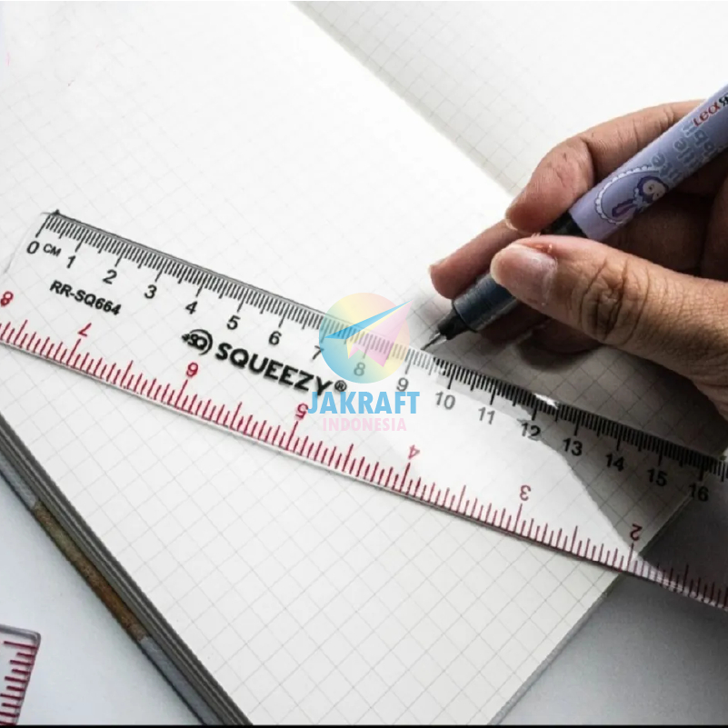 

(1 Pcs) Penggaris Mistar 20 Cm SQUEEZY RR-SQ664 Panjang Ruler Plastik Bening Transparan