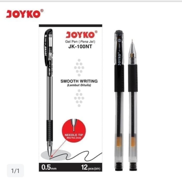 

Ay00! Pulpen Gel / Gel Pen / Ballpoint Gel / Joyko JK100NT 0.5mm 12pcs Hitam & Biru