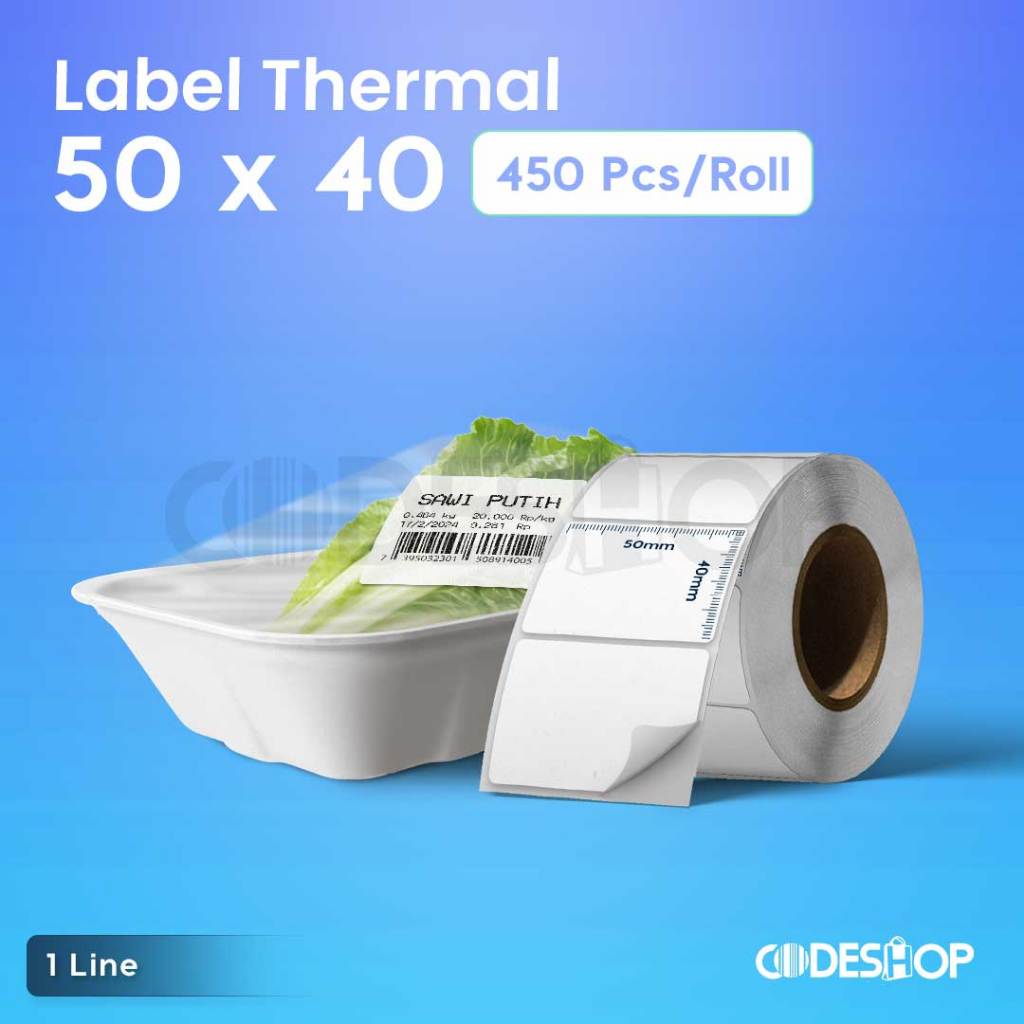 

Label 50 x 40 TImbangan Digital 50x40 mm Direct Thermal 50x40mm isi 450 Pcs Sticker Harga