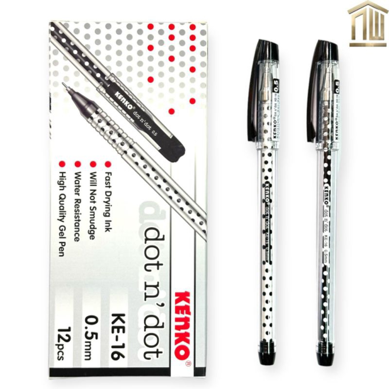 

Pulpen / Ballpoint / Pen Gell Kenko KE-16 Dot n Dot (12 Pcs)