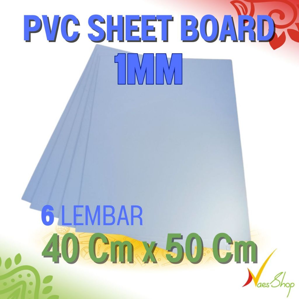 

PVC sheet board 1mm 40cm x 50cm / 6 biji