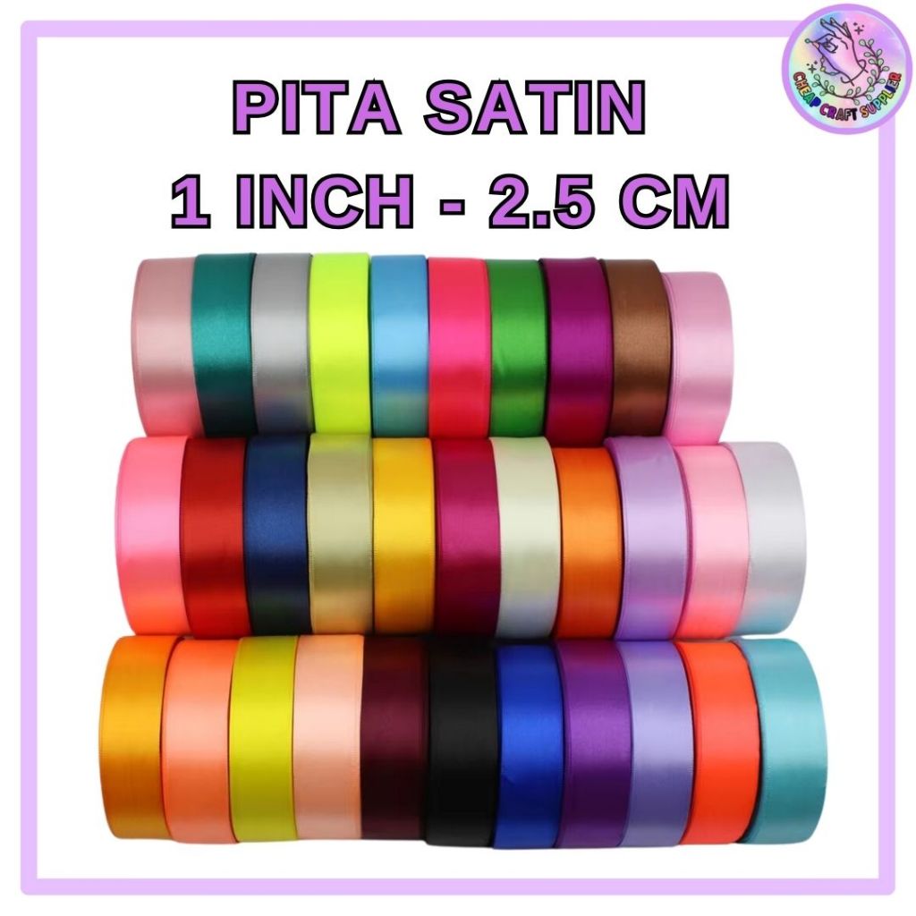 

UM1 Pita Satin 1 inch = 2.5 cm 1" 2,5cm 1' 2,5 cm
