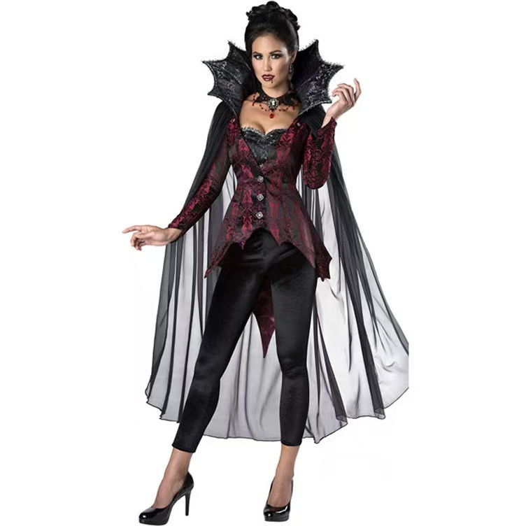 S-XL Vampire Devil Queen Costume European and American Halloween Costume Cosplay Role Playing Black 