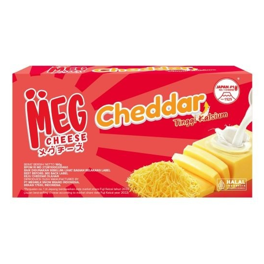 

Meg Cheddar 160gr Keju Cheese Tinggi Kalsium kemasan Merah