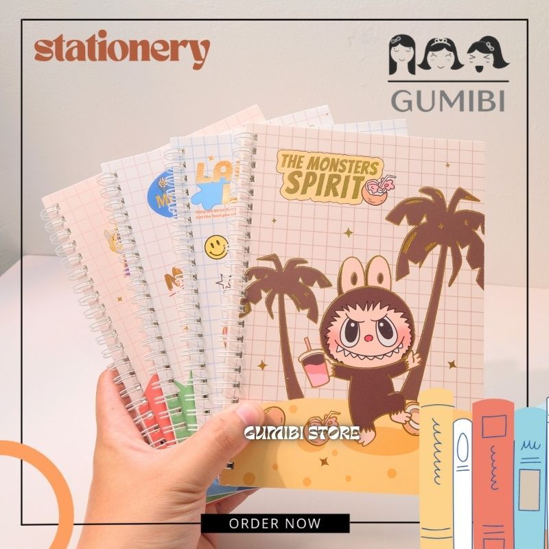

BUKU A5 LABUBU SPIRAL NOTEBOOK SPIRAL BERGARIS MOTIF LABUBU BUKU NOTE BOOK UKURAN A5 LABUBU SERIES GUMIBI STORE