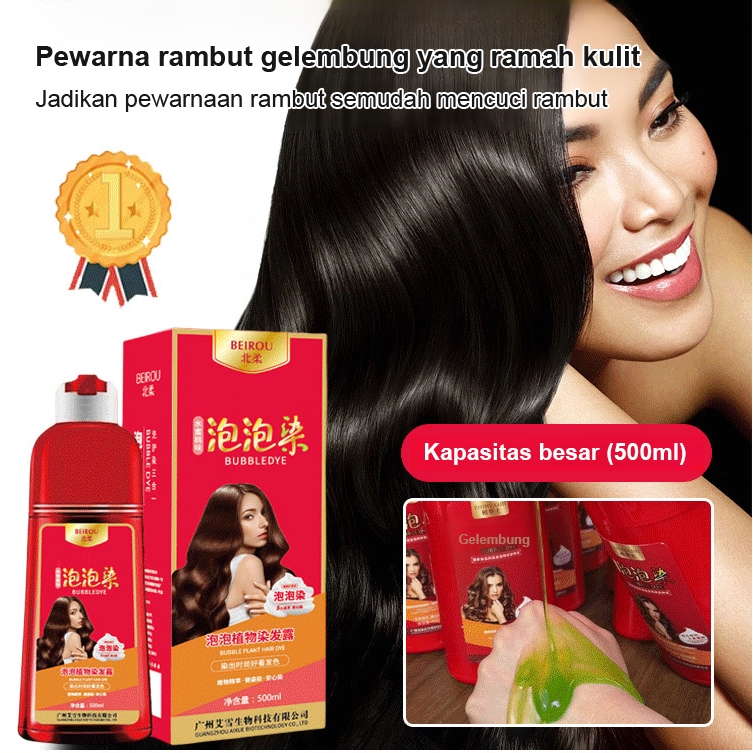 ❤[Perawatan Rambut Ekstrak Tanaman] Botol Merah Besar Pewarna Gelembung Tanaman 500ml/Plant Bubble P