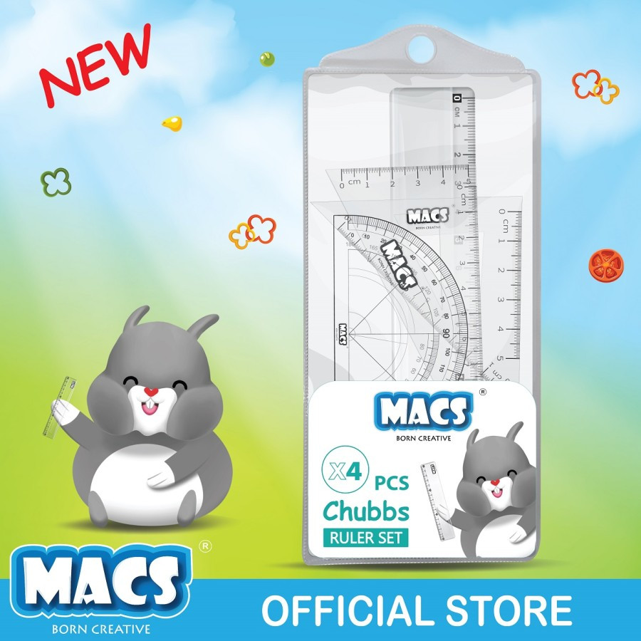 

MACS Penggaris Set Isi 4 pcs Chubbs