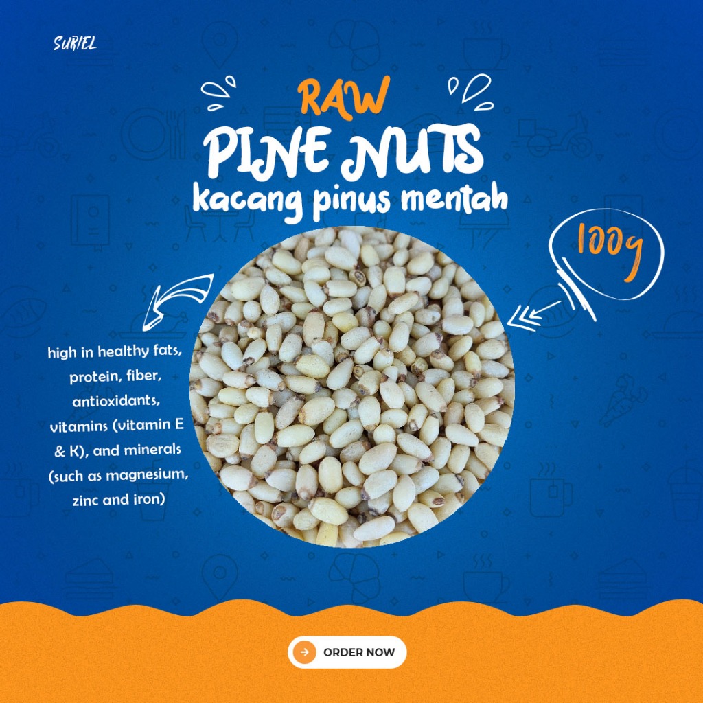 

Raw pine nuts / kacang pinus mentah 100 g