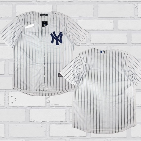 Terjangkau Baju Jersey Baseball MLB York Yankees NY Putih Import Quality  S
