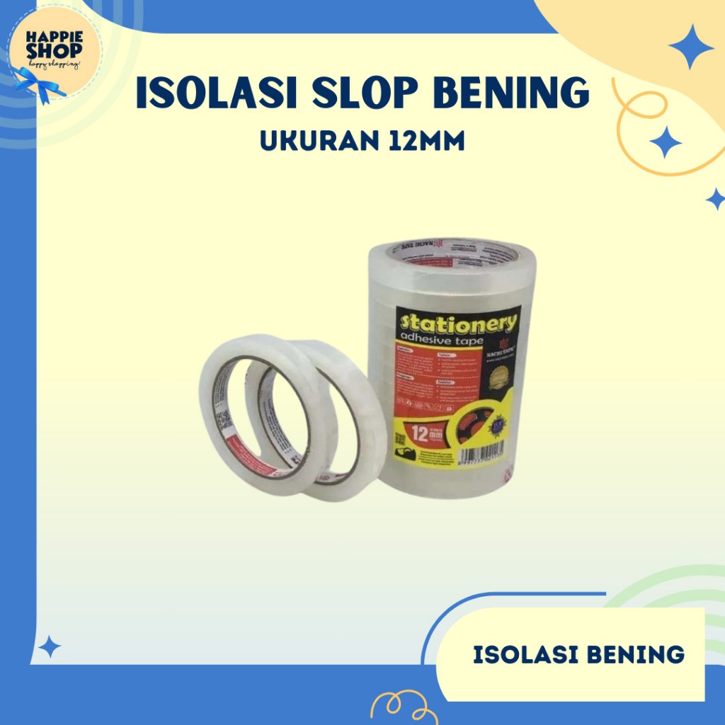 

Isolasi 12mm Nachi Tape Lakban Plakban Bening 12mm Selotip Solasi 1/2InchI Slop Stationery Murah