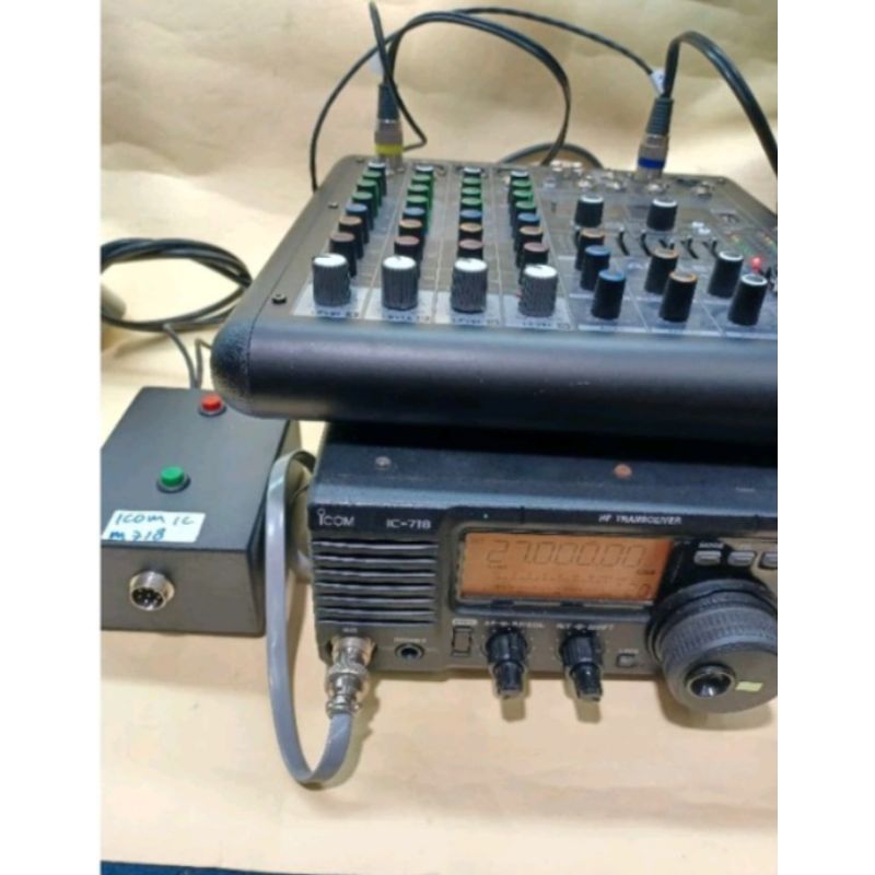 PTT BOX ICOM 718 ICOM 707  BISA PAKAI SOUNCARD DAN MIXER