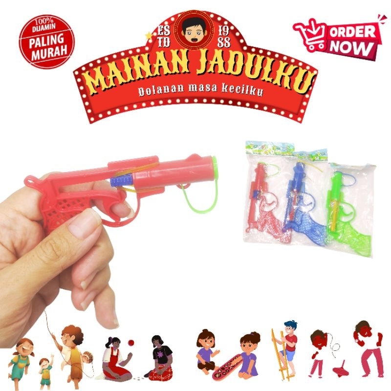 Mainan tembakan Pistol pletok jadul