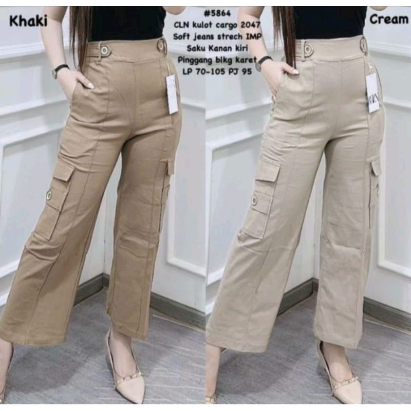 kulot cargo bengalin variasi pinggang