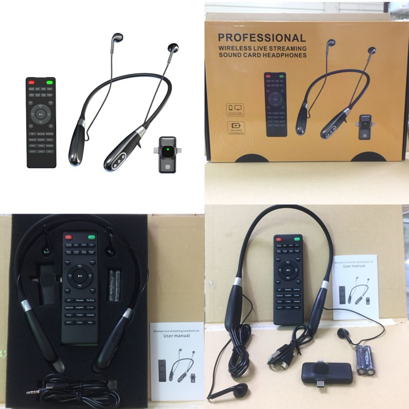 E8 Live Sound Card Microphone Microphone 2in1 Wireless Clip on Mic dan SoundCard Mic HP Audio Live M