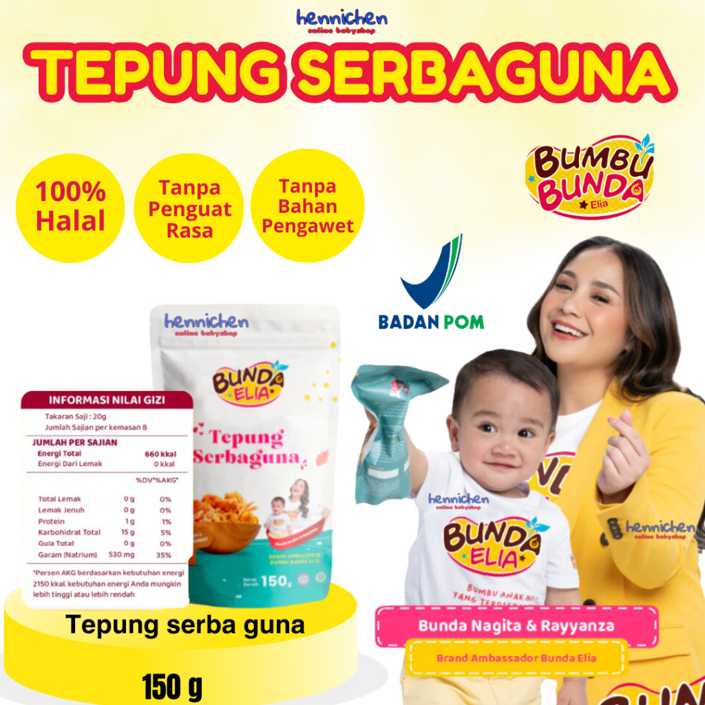

Bumbu Bunda Elia Iboonda Tepung Serbaguna Non MSG dan Pengawet