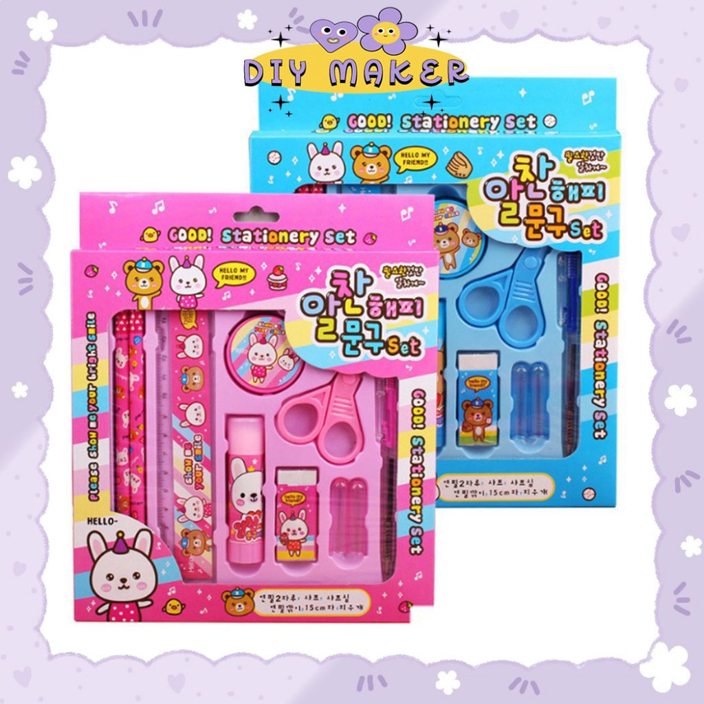

DM Paket Alat Tulis set 8in1 Stationery Study Set Anak Karakter Set Alat Tulis Anak Souvenir Anak