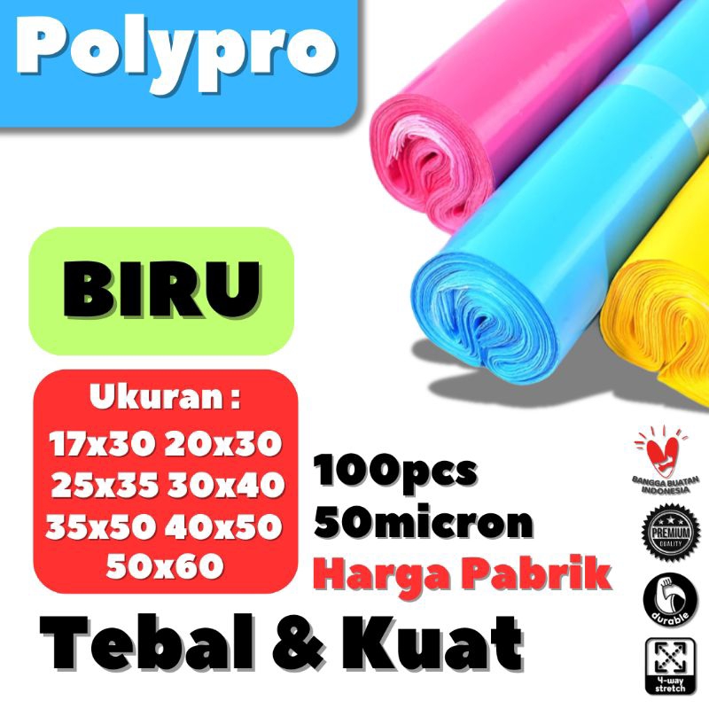 

Plastik Packing Biru Glossy/Polymailer Warna LDPE Glossy (Isi 100pcs)