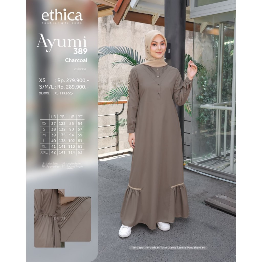 GAMIS DEWASA ETHICA AYUMI 389 WARNA CHARCOAL,LYLAC