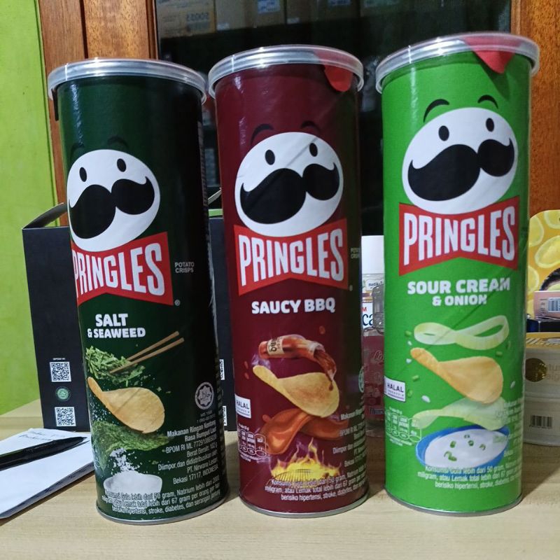 

PRINGLES saucy BBQ salt & seawweed, sourcream & onion 50gr