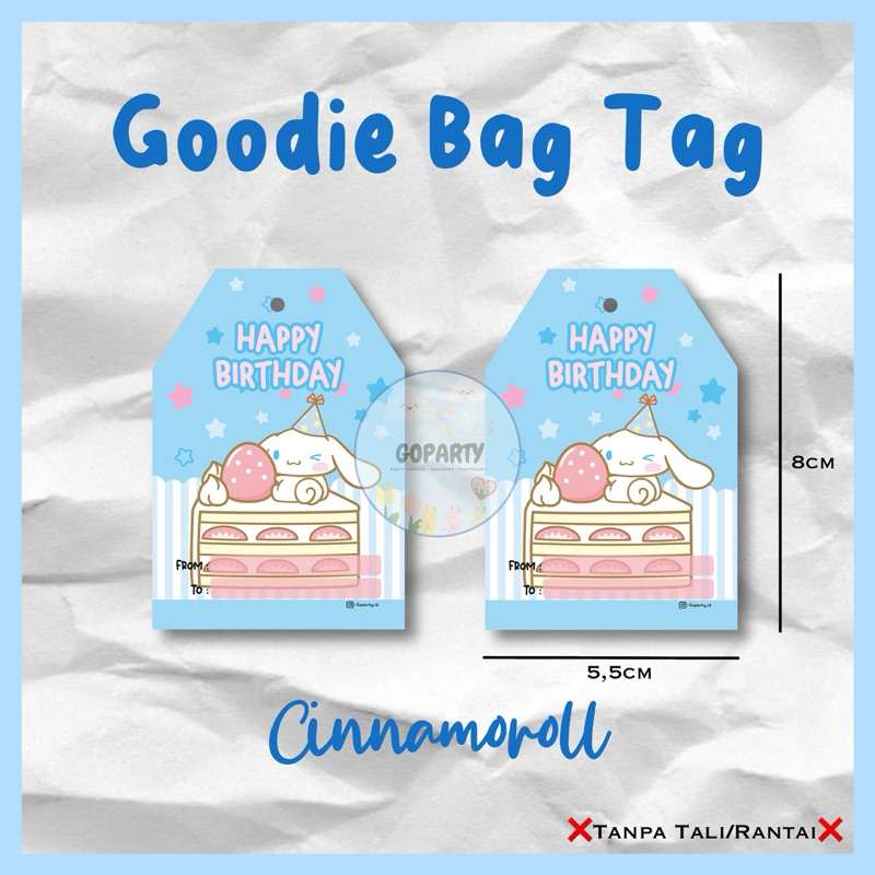 

CINNAMOROLL GOODIE BAG TAG HANGTAG GANTUNGAN HAMPERS BINGKISAN ULANG TAHUN BIRTHDAY