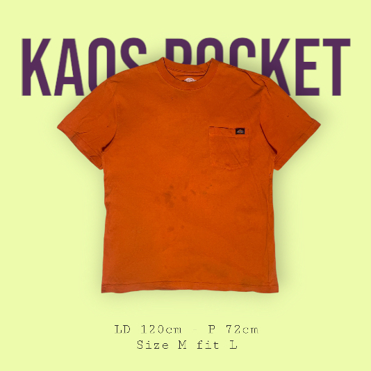 Kaos Pocket Dickies Oren Tua - Barang second bekas thrift murah