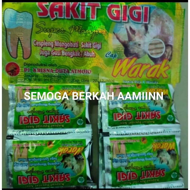 PAKET 50 HANGER OBAT SAKIT GIGI CAP WARAK ORIGINAL