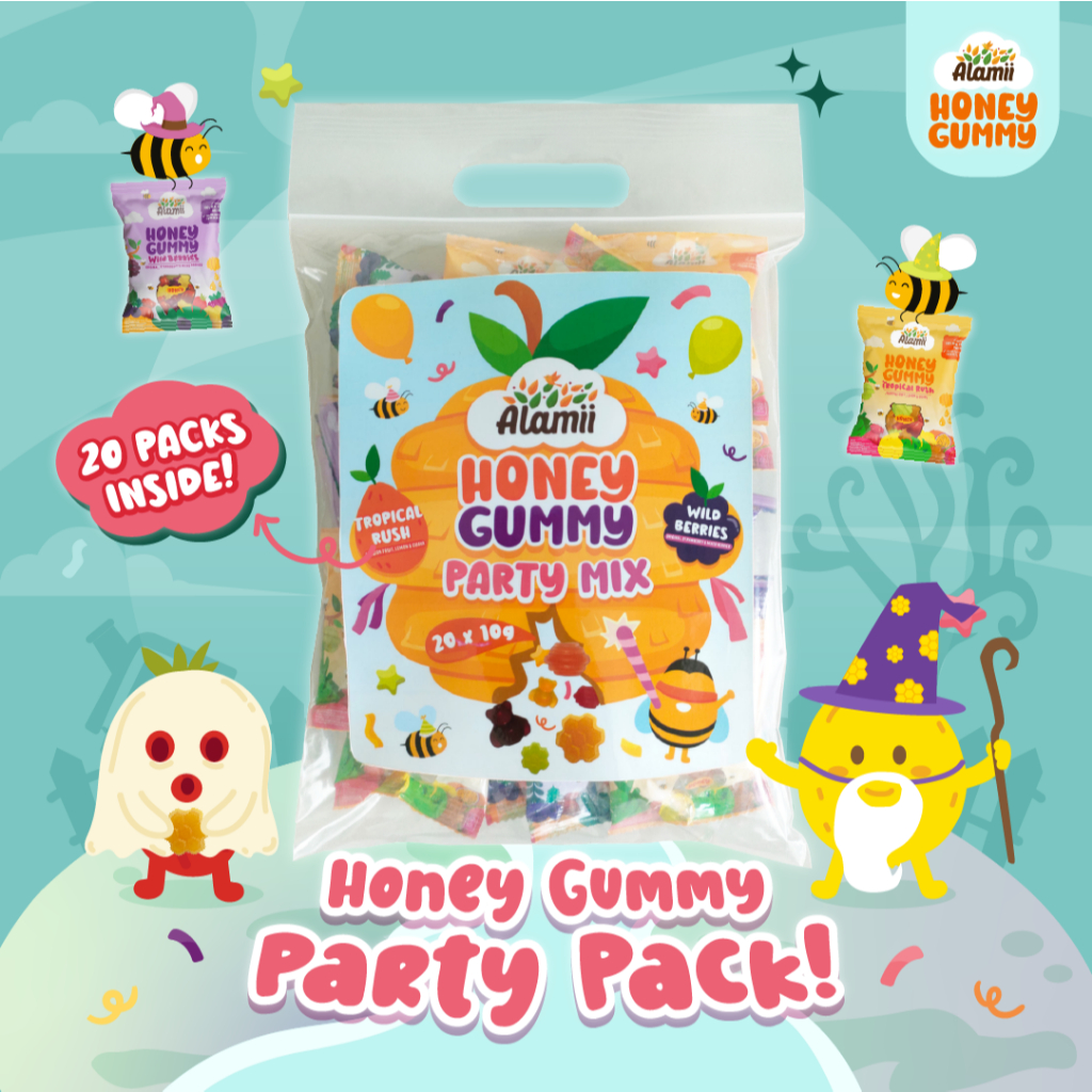 

Alamii Honey Gummy (Permen Jelly) - Party Pack (20 packs x 10g) For Hampers / Goodie Bag
