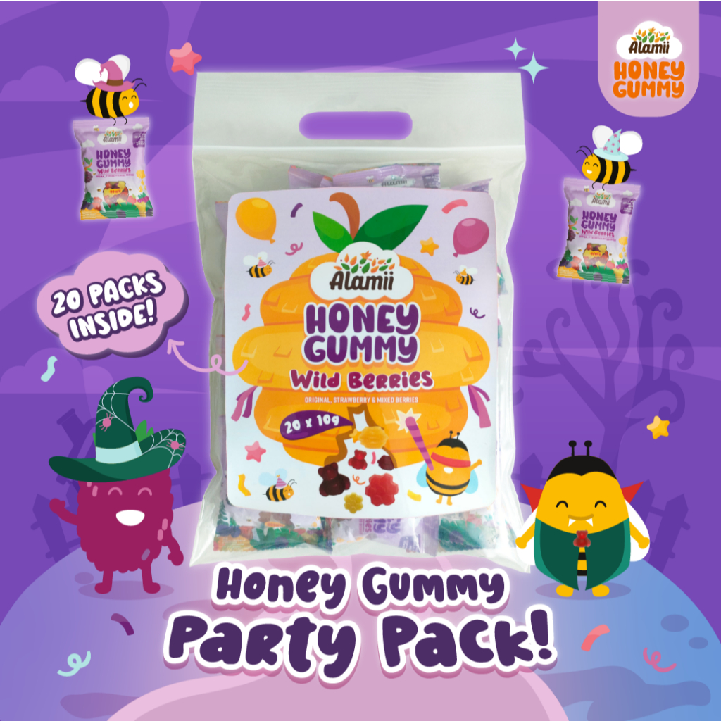 

Shakamori - Alamii Honey Gummy (Permen Jelly) - Party Pack (20 packs x 10g) For Hampers / Goodie Bag