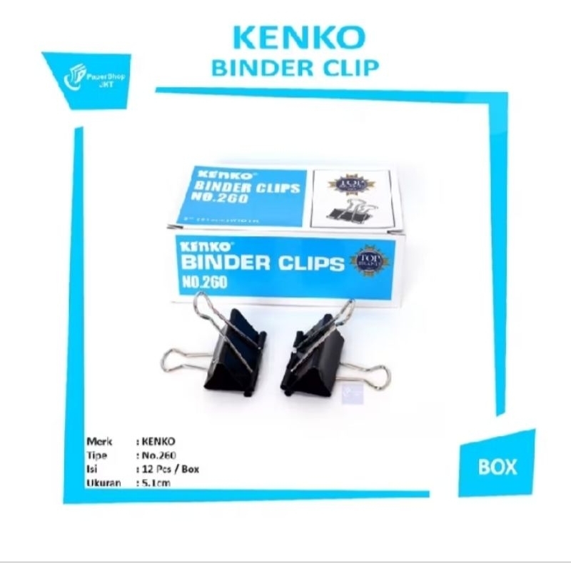 

KENKO BINDER CLIP/PENJEPIT KERTAS KENKO N0.260