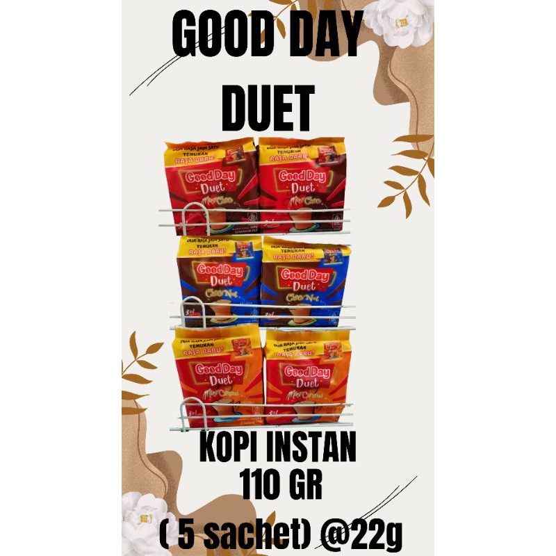 

GOOD DAY DUET kopi instan 110gr ( 5 sachet @22gr )