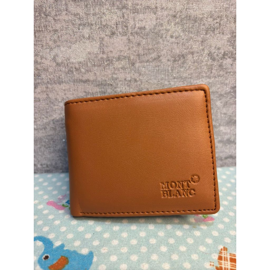 Dompet pria lipat kulit import 100% MONT BLANC - MB Red tab