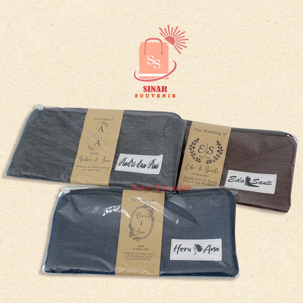Sekar Dompet Souvenir Wedding Pengantin Pernikahan Mewah Simple dan Kekinian Custom Nama