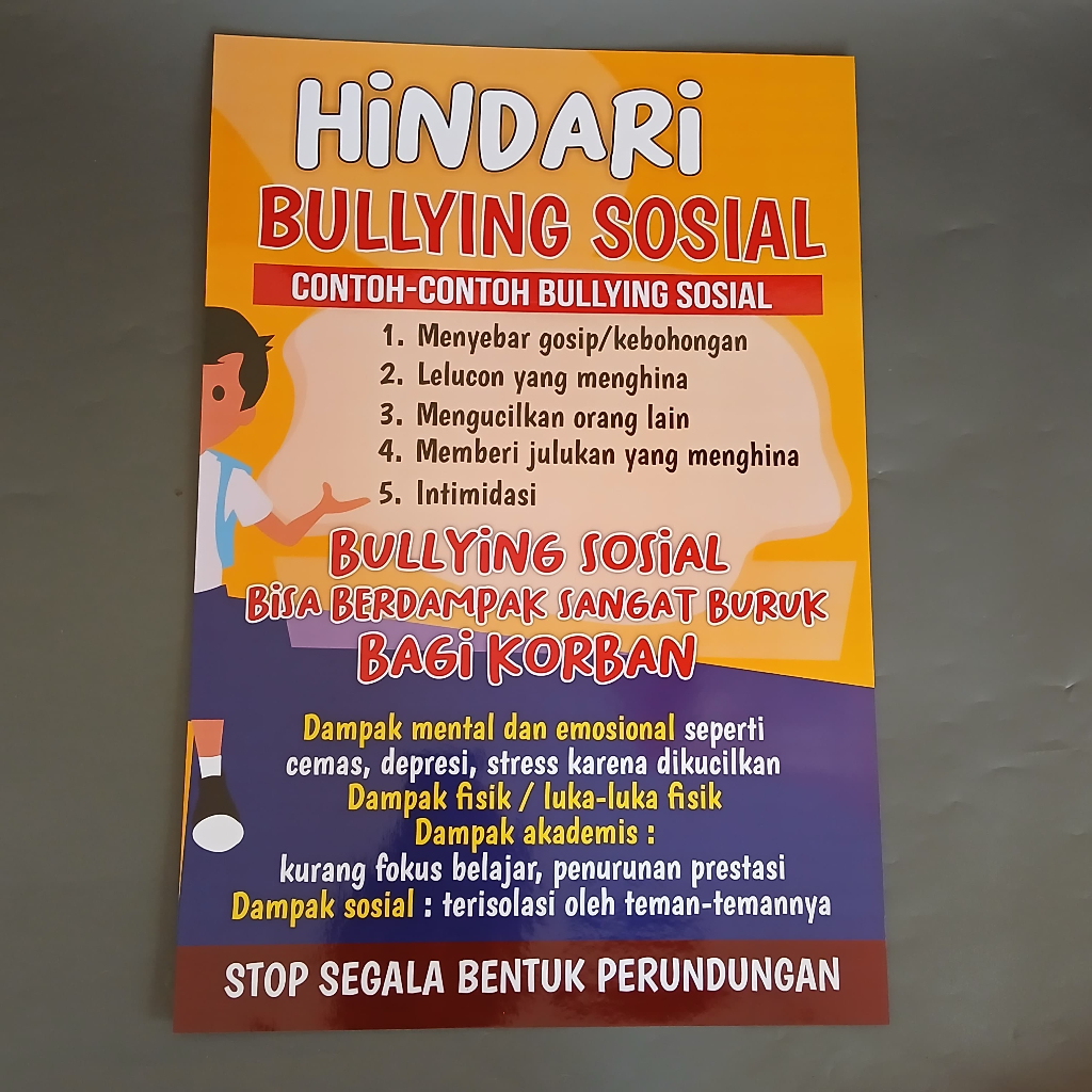 Poster Hindari Bullying Sosial - Poster Contoh Bullying - Poster Dampak Bullying