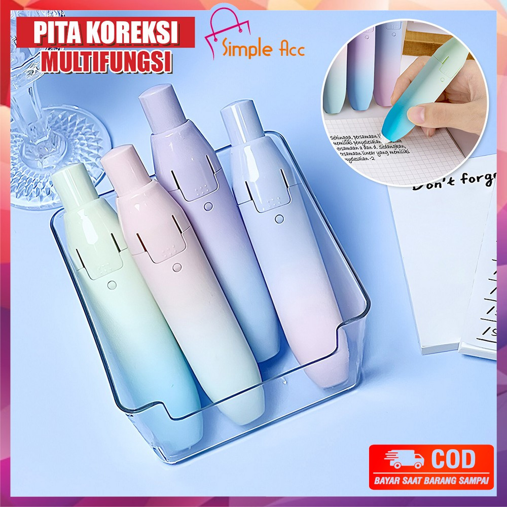 

DO-A97 Correction Tape Gradasi Warna Pastel Perlengkapan Sekolah Tip X Kertas Aesthetic / Tip Ex Roll Two Tone Model Cetek Pita Koreksi Multifungsi