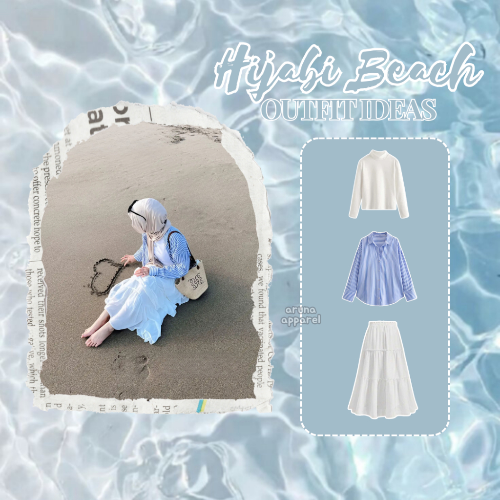 3in1 Set Aruna One Set Hijab Remaja Kekinian Outfit Remaja Beach Outfit OOTD Casual ke Pantai AA315