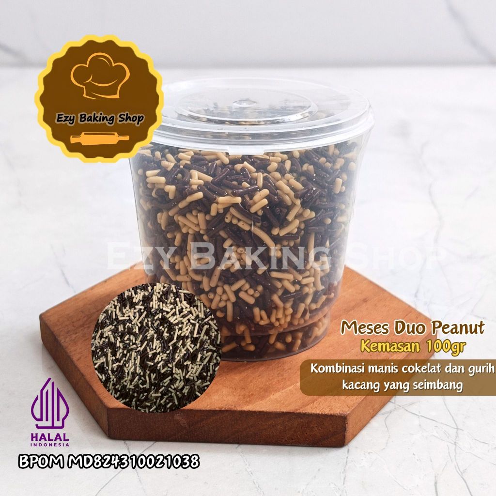 

Meses Coklat Kacang 100gr - Meises Mix Duo Peanut