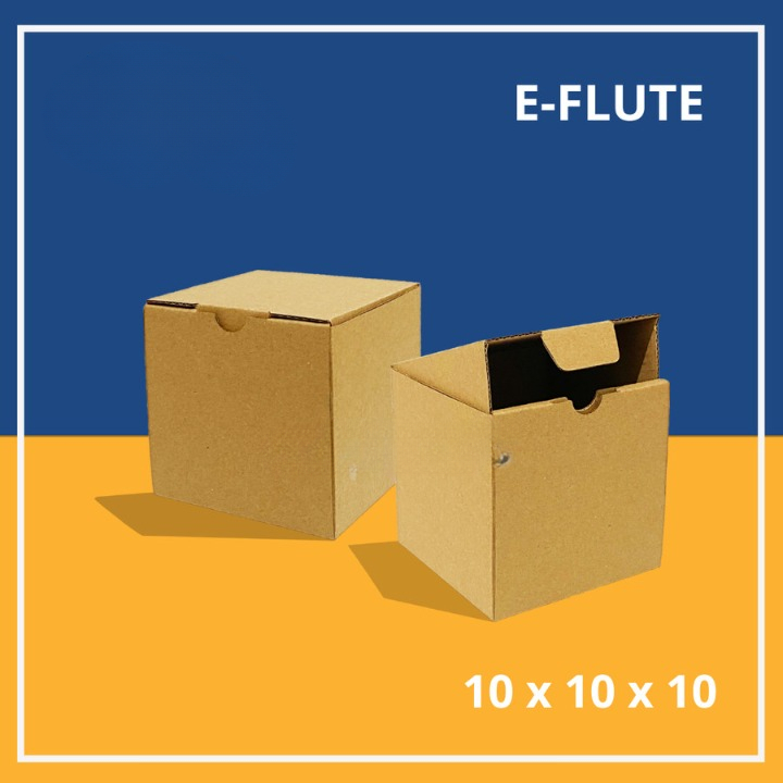 

(10pcs) Kardus Kotak Eflute Die Cut Kemasan Souvenir Gelas Tumbler Mini Box Kado 10x10x10cm