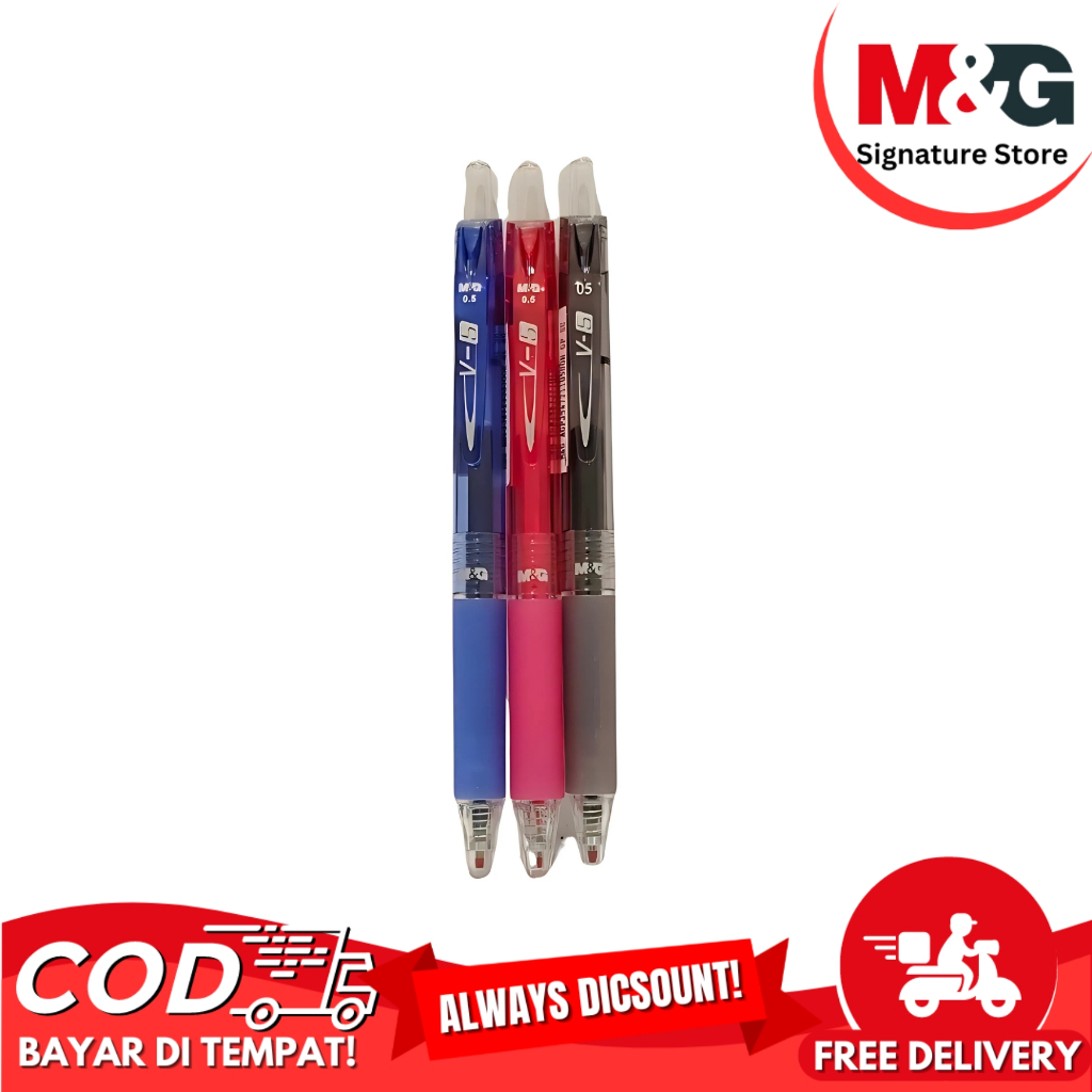 

Gel Pen M&G Pulpen Gel V-5 Needle Tip 0.5mm 3 Warna #AGPJ5472