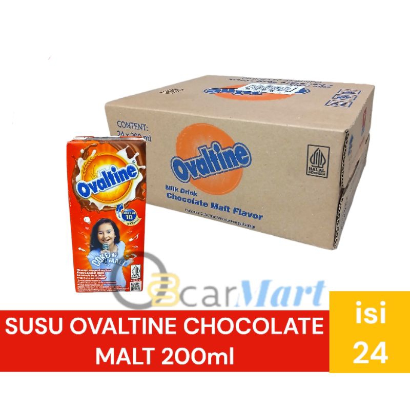 

OVALTINE Susu UHT 1 Dus 200ml Cokelat Malt isi 24 Orins