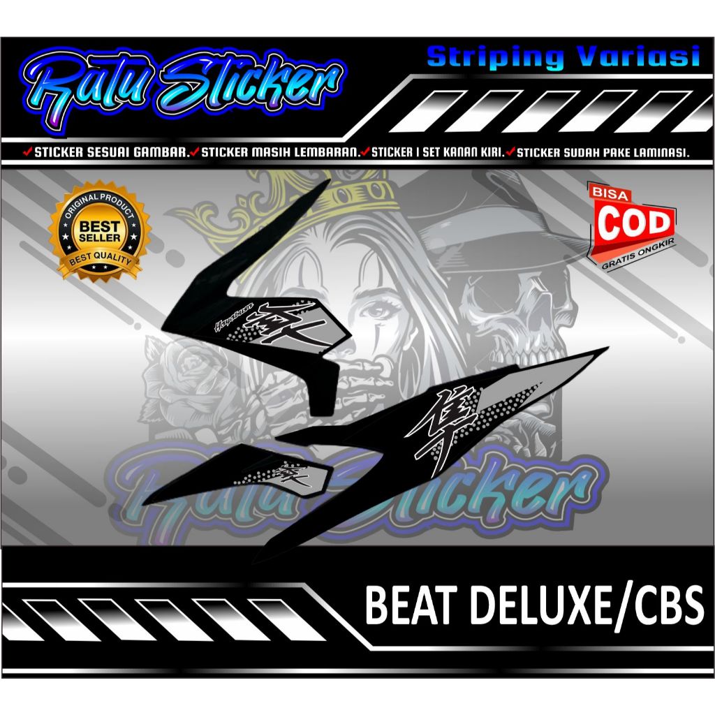 STRIPING HAYABUSA BEAT DELUXE ,VARIASI MOTOR BEAT DELUXE ,STICKER MOTOR