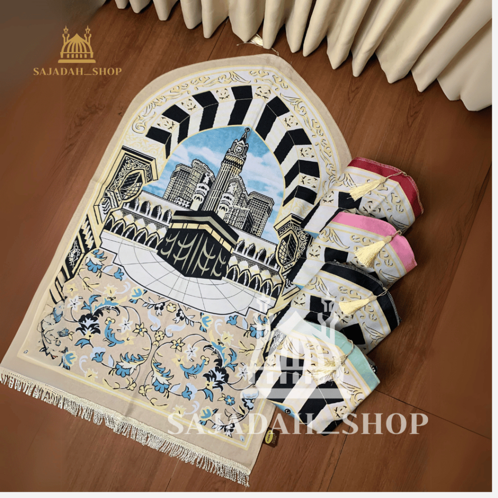 Sajadah Quba Suede Rumbai Motif Kabah