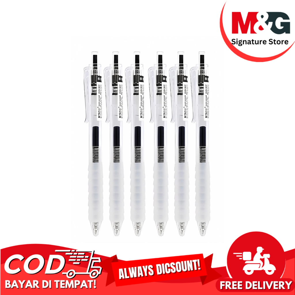 

Pulpen Retractable M&G Gel Pen Tip Ketebalan 0.5mm #J0601 Pena Gel Tinta Hitam - SATUAN