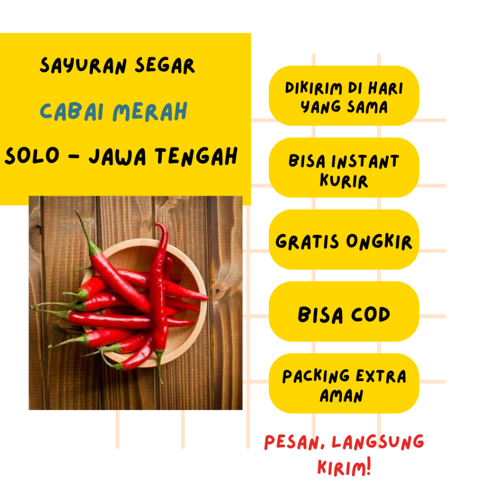 

Cabai Merah Segar Solo - Pedas Mantap, Harga Terbaik | Fresh Food