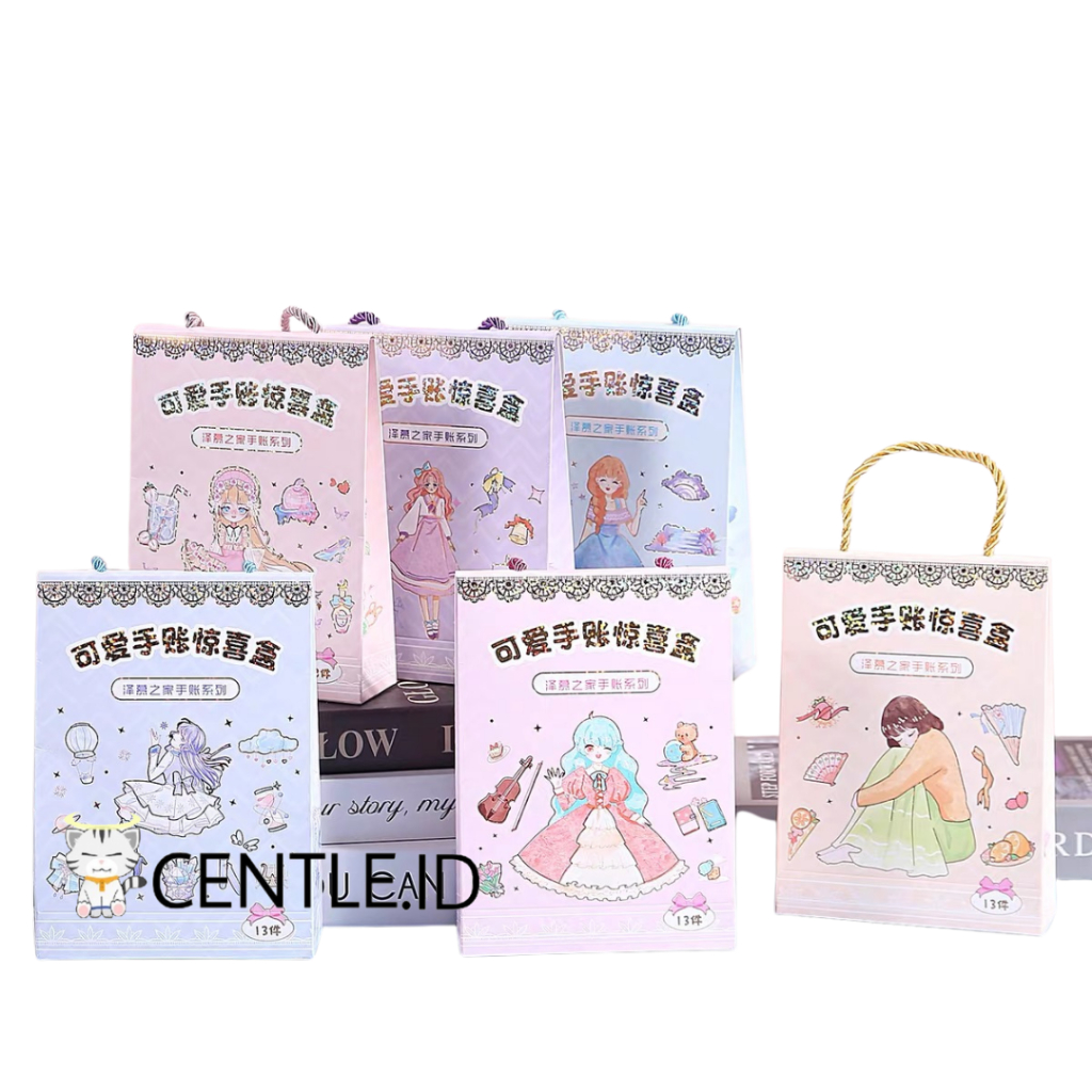 CENTLE.ID PAPERBAG MINI ISI STIKER QJF-D |STIKER|PERATA|WASHITAPE|BUKU MINI| STIKER LUCU IMUT MURAH 