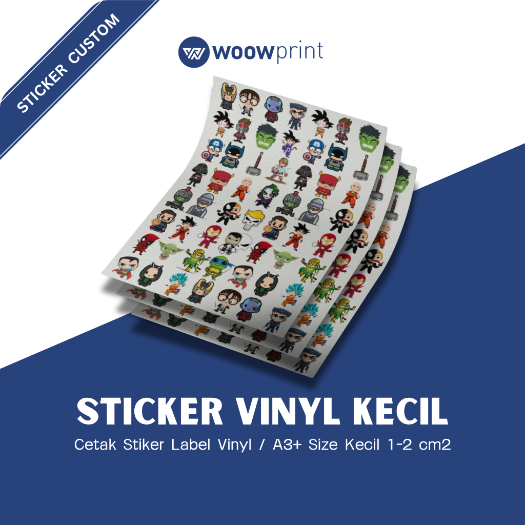 

Cetak Stiker Label Vinyl Kecil A3+ Size Kecil 1-2 cm2