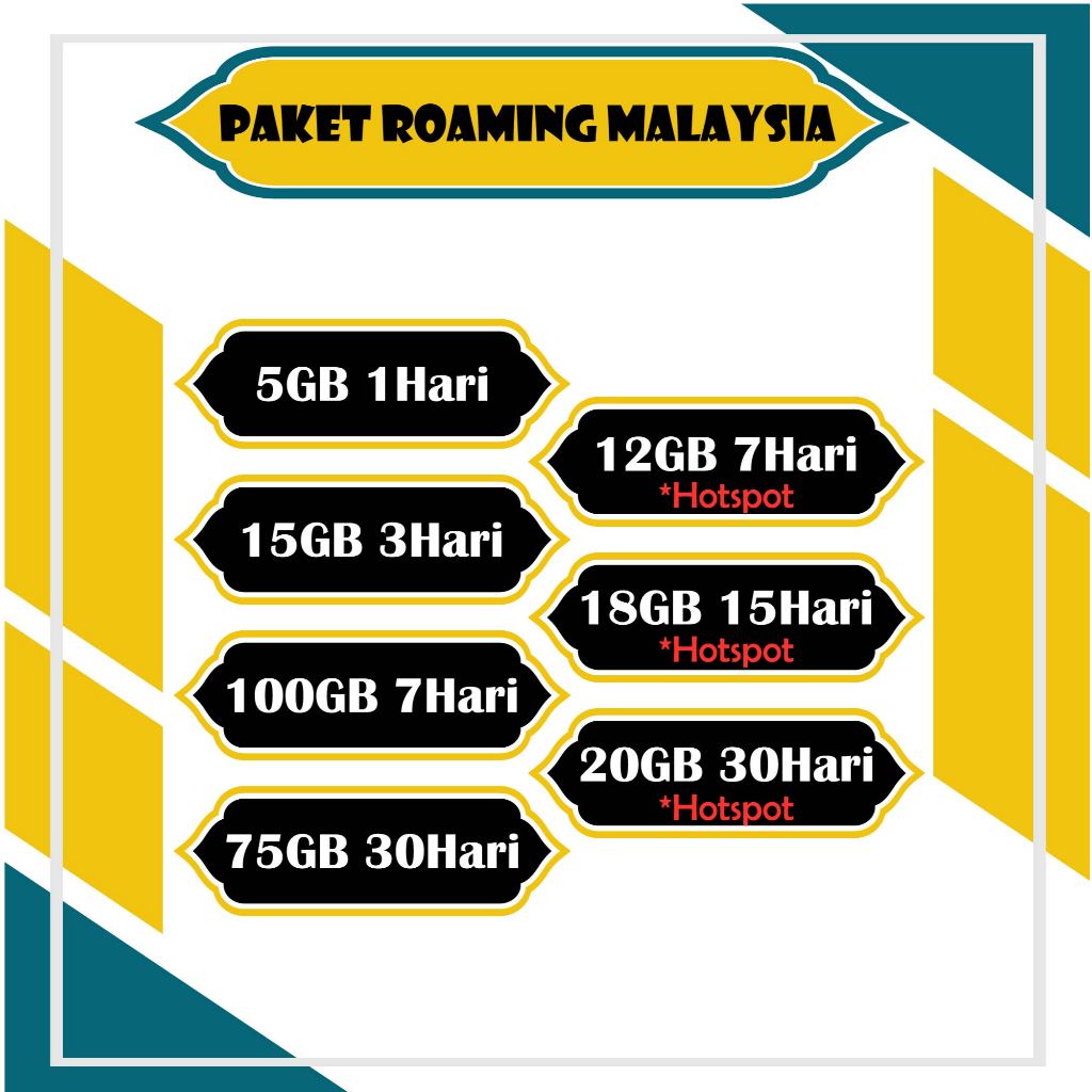 paket roaming telkomsel malaysia murah (Bisa reservasi tanggal)