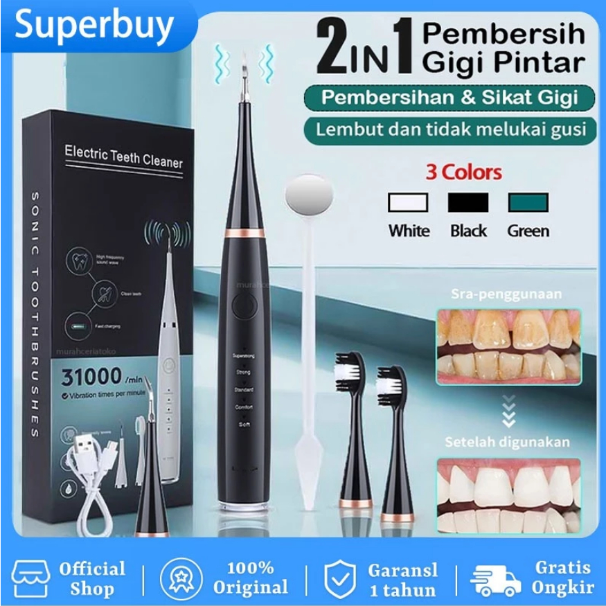 Electric Teeth Cleaner Dental Scaling Perawatan Smart Ultrasonic Scaling Alat Pembersih Karang Plak 