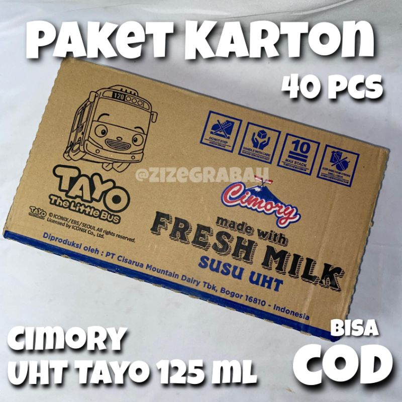 

(PAKET KARTON 40 PCS) Cimory Susu UHT Tayo 125 ml Strawberry Coklat Cokelat Regal