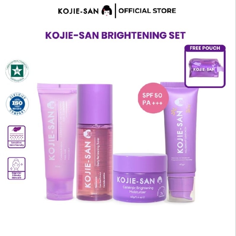 Kojie san brightening set| paket skincare basic kojie san