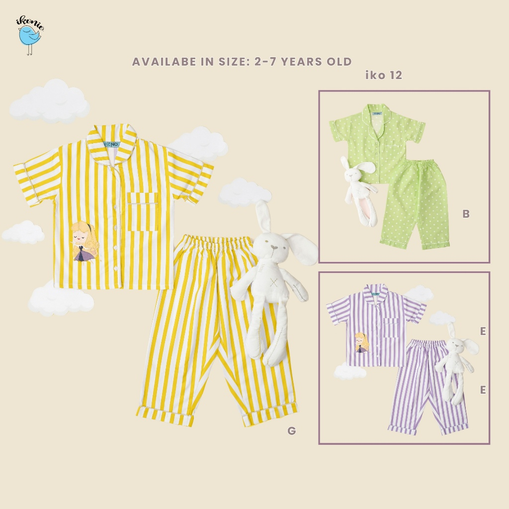 [ Princess Wardrobe ] 2-7 Tahun Piyama Anak Snow White / Rapunsel / Baju Tidur Anak Premium IKO 12
